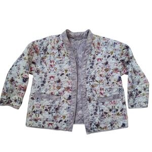 NWT Flora Obscura x J.Crew Floral Quilted Reversible Wrap Jacket PrimaLoft‎ XL